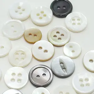 2 4 Holes Round Natural White Mother of Pearl Shell Thin Edge Rim 2-Hole 4-Hole Button For Shirt