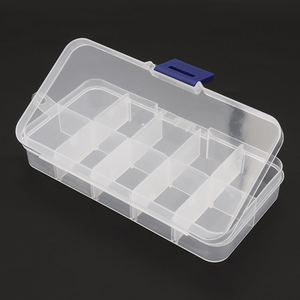 Boîte de rangement portable en plastique transparent à 10 compartiments avec séparateurs amovibles pour bijoux, outils et pièces détachées - Product Image 5