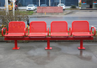 Meubles d'extérieur, banc d'attente en métal pour arrêt de bus, 4 places, siège extérieur en acier pour parc, siège public pour jardin, patio