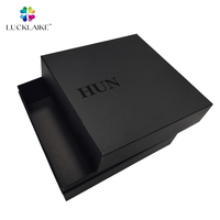 Emballage de luxe personnalisé pour cosmétiques et parfums, boîte rigide en carton noir mat à deux pièces avec couvercle et base, pour bougies