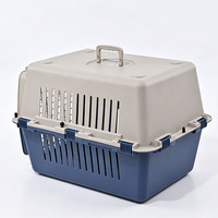 Cage de transport pour animaux de compagnie en plastique, portable, pour chat et chien, design ergonomique, ventilée, respirante, tendance