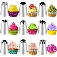 Ensemble de douilles à pâtisserie grande taille en acier inoxydable, poche à douille, outils de décoration de gâteaux à la crème, outils de pâtisserie en gros, ensemble de pâtisserie