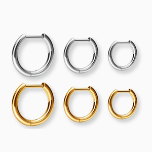 Aros de Titanio G23 ASTM F136 Unisex, Modernos, Lisos, en Forma de D, Joyería para Oreja Perforada - Product Image 3