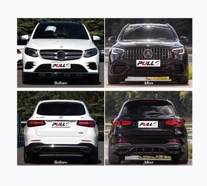Kit carrosserie pour <span class=keywords><strong>Mercedes</strong></span> Benz GLC classe X253 16-19 mise à niveau à 21 GLC63 <span class=keywords><strong>AMG</strong></span> comprennent avant et pare-chocs arrière avec grille lampes - Product Image 6