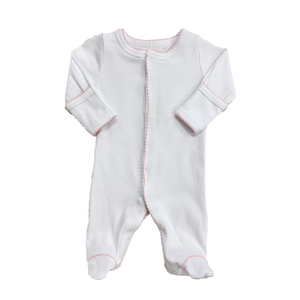Ropa de Recién Nacido, Mono con Monograma, 100% Algodón Blanco, Ribete Picot, Traje para Llegada del Bebé, Regalo Suave para Baby Shower - Product Image 5