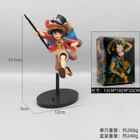 3 nuevos diseños 17,5-19,5 cm Venta caliente Unisex modelo colección juguete Anime Luffy Ace Running Pose fantasía figura de acción PVC