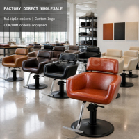 Fauteuil de Barbier Rembourré Haut de Gamme, Chaise de Coiffure Commerciale, Mobilier de Coiffure Contemporain, Fournisseur OEM ODM Personnalisé