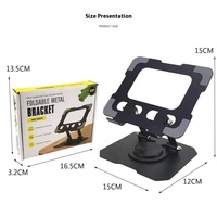 Support Yanjin S955 Métal Rotatif Multifonctionnel pour Téléphone Mobile et Tablette, Universel Maison Bureau, Évidé pour Dissipation Thermique, Pliable et Fixe