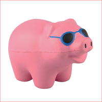 Lunettes en forme de cochon en mousse de polyuréthane (PU) ; Jouet anti-stress à presser pour enfants ; Nouveau style, qualité export, simulation animale en PU