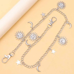 จี้รูปดาวพระจันทร์พระอาทิตย์ สายคาดเอว โลหะผสมสังกะสี สไตล์ฮิปฮอป พังก์ สำหรับใส่ทุกวัน - Product Image 4