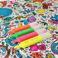 4 pièces allemand pointe plate Clip surligneur stylo ensemble marqueurs de taille normale avec encre colorée pour usage scolaire matière plastique
