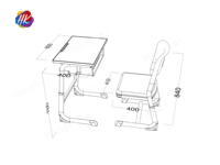 Bureau et chaise modernes réglables pour étudiants Mobilier de salle de classe OEM ODM en métal fabriqué par le fabricant de bureaux pour étudiants