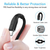Chargeur magnétique 3 en 1 en Nylon tressé, 1M/2M, Micro USB-C 3A, charge rapide, câble de données pour téléphone, 3,3 pieds/6,6 pieds