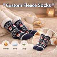 Chaussettes en molleton acrylique personnalisées de marque de créateur pour femme, douces et confortables pour l'hiver, la maison et l'usage quotidien