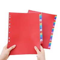 Coloré 11 trous A4 pages d'index en plastique classeur à feuilles mobiles PP gestion numérique école dossier modèle boîte séparateur de fichiers Page