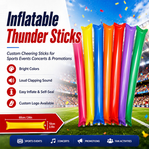 Bâtons gonflables personnalisés imprimés en couleur, Thundersticks pour l'interaction en stade, articles promotionnels pour événements sportifs - Product Image 6