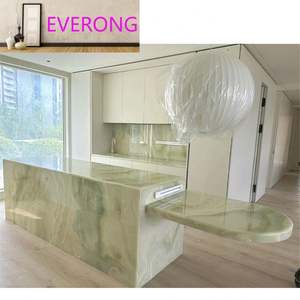 Comptoir <span class=keywords><strong>de</strong></span> bar moderne <span class=keywords><strong>de</strong></span> luxe EV Design îlot en marbre onyx vert naturel couvrant la décoration <span class=keywords><strong>de</strong></span> la cuisine - Product Image 1