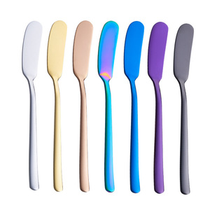 Couteau à beurre, couteau à <span class=keywords><strong>fromage</strong></span>, couteau à crème et à dessert, et spatule à sauce salade en acier inoxydable 304 finition miroir, style coréen personnalisé - Product Image 1