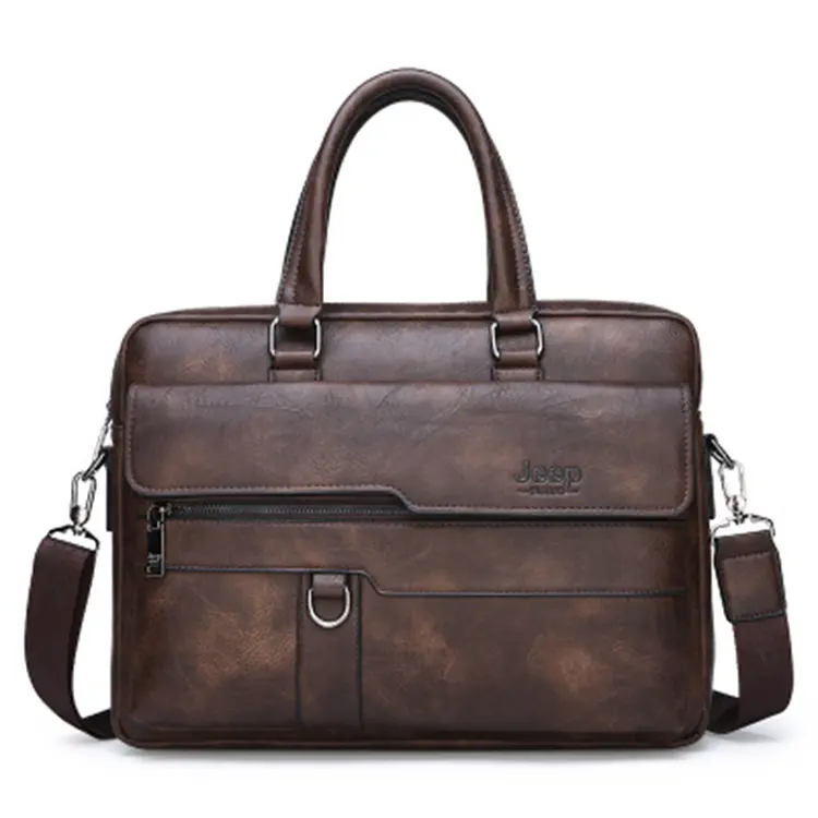 New High Quality Custom Leather Briefcase Men Business Briefcase Laptop Bags