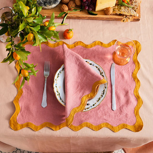 Set de table rétro en lin lavable avec logo personnalisé <span class=keywords><strong>pour</strong></span> mariages, banquets, fêtes et décoration intérieure - OEM/ODM disponible - Product Image 2