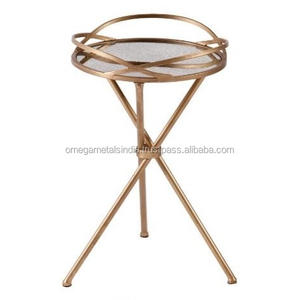 Table basse de luxe moderne avec finition or rose et dessus en marbre pour décoration de salon en métal de haute qualité - Product Image 2