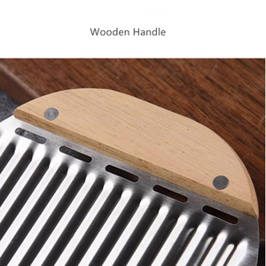 Outils de découpe de légumes de cuisine, coupe-frites ondulées en acier inoxydable <span class=keywords><strong>facile</strong></span> à utiliser, manche en bois, coupe-frites ondulées - Product Image 6