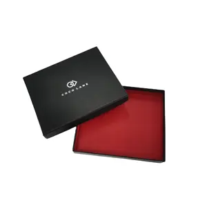 定制 #53尺寸红黑印刷硬质礼品盒珠宝金箔冲压和压花更好的包装
