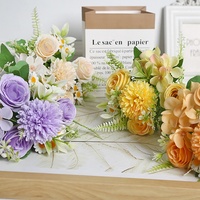 Bouquet de mariage en soie artificielle marguerite et rose printanière, accessoires de photographie, décorations de porte pour les fêtes, arrangements floraux, ornements capillaires