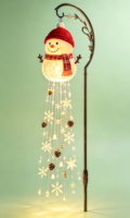 Lumières solaires de Noël en forme de bonhomme de neige, décorations de jardin de Noël imperméables pour l'extérieur