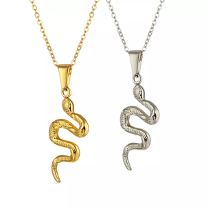 Pendentif <span class=keywords><strong>Serpent</strong></span> sans ternir bijoux or 18K gothique en acier inoxydable femmes hommes <span class=keywords><strong>Serpent</strong></span> charme personnalisé Rose <span class=keywords><strong>Serpent</strong></span> collier - Product Image 5