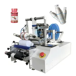 Semi Automate Hand Opp Hot Melt Glue for Plastic Wine Bottle Yogurt Wrap Small Label Sticker Machine Home