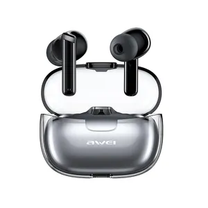 AWEI T52 이어폰 제조 미니 무선 이어폰 헤드폰 이어폰 TWS 진정한 스테레오 헤드폰 귀 스포츠 이어폰