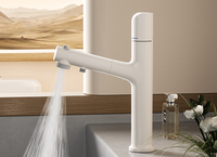 Robinet mitigeur électrique multifonction à trou unique, couleur crème nordique, pour eau chaude et froide, pour salle de bain