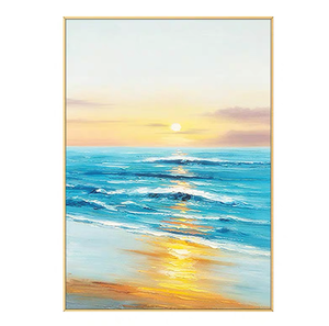 Pittura <span class=keywords><strong>di</strong></span> paesaggio marino della tela della camera da letto del salone della decorazione <span class=keywords><strong>di</strong></span> arte della parete fatta a mano pura moderna con le <span class=keywords><strong>barche</strong></span> - Product Image 4