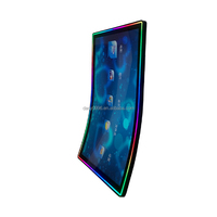 Nouvel écran tactile capacitif LED 4K de 43 pouces en forme de J avec cadre en aluminium et ports DVI/USB pour le jeu