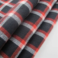 Tissu en flanelle sergé brossé double face T/C teint à carreaux bleus pour uniformes scolaires, jupes et chemises pour garçons - Vente en gros