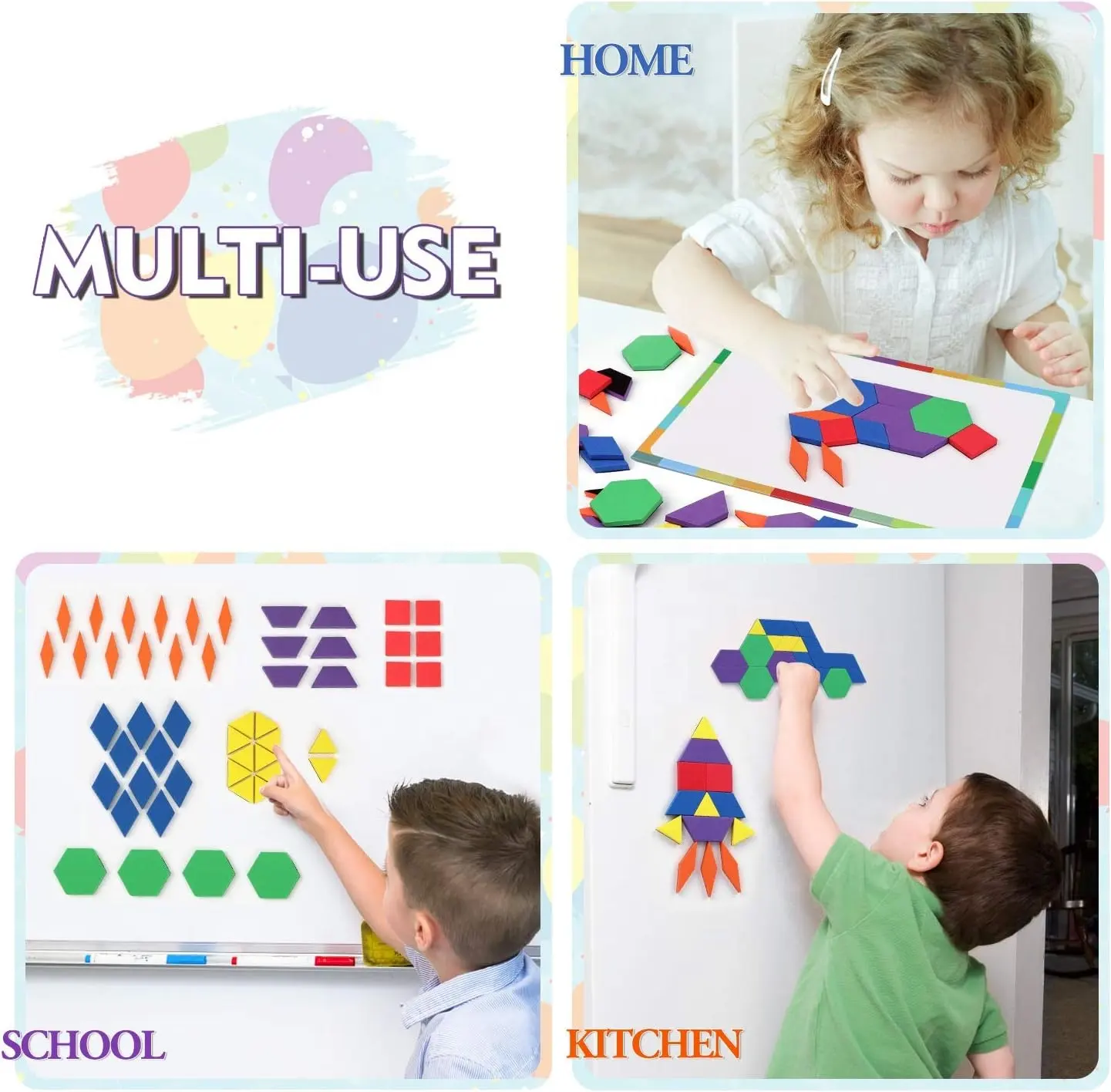 Manyetik desen blokları Set geometrik manipülatif şekil EVA köpük bulmaca eğitici Montessori bebekler için öğretici oyuncaklar