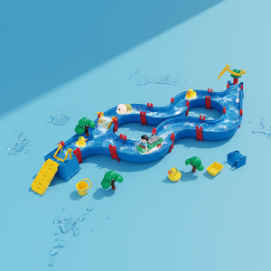 ของเล่นประกอบรางน้ำ DIY, ชุดของเล่นน้ำกลางแจ้งสำหรับฤดูร้อน, สวนน้ำชายหาด, ชุดเล่นน้ำแบบอินเทอร์แอคทีฟ - Product Image 2