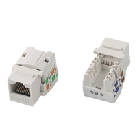 Módulo de Conector Hembra para Panel de Montaje, RJ45 8P8C, Tipo IDC, 90 Grados, Cat.6, UTP, Conector Keystone para Redes