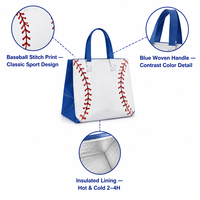 Sac fourre-tout réutilisable en non-tissé, imprimé motif baseball, personnalisé, écologique, pour le sport, les nouveautés, les enfants, les expositions, vente en gros