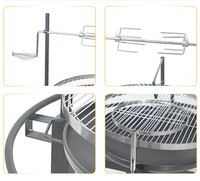 Barbecue au charbon de bois d'extérieur en gros, sans fumée, avec brûleurs multiples, foyer de jardin portable avec grille, fabrication ODM