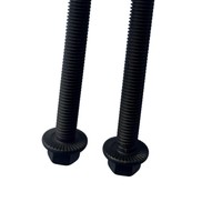 Perno para Camión Minero y Semirremolque Autodescargable M10x120mm Clase 10.9/12.9, Cabeza Hexagonal con Brida, Rosca UNF, Acero Aleado/Carbono, Negro