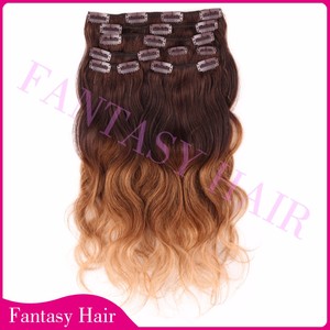 100% cabello humano full ends 8set ombre color pelo clip <span class=keywords><strong>en</strong></span> la extensión <span class=keywords><strong>del</strong></span> cabello - Product Image 3