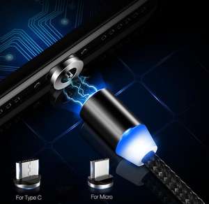 Cavo di Ricarica Magnetico USB 3 in 1 in Offerta, da USB a Tipo C e Micro USB, per Telefoni Cellulari Samsung e Huawei - Product Image 4