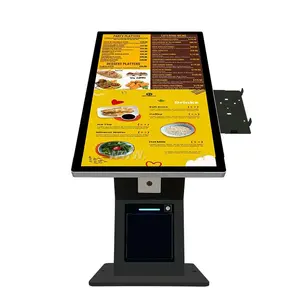 Self Service Ordering Fast Food Kiosk on Table Restaurant Table Stand Kiosk 17inch LCD Touch Screen Kiosk