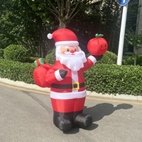 Sac cadeau gonflable de Noël Père Noël en forme de dessin animé, personnalisé, publicitaire, extérieur, en tissu Oxford, avec éclairage LED, résistant à l'eau