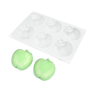 Moldes de silicona 3D con forma de manzana de 6 cavidades para helados, chocolate, mousse y pasteles, ideales para repostería y panadería. - Product Image 6