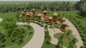 Tùy chỉnh sân chơi bằng gỗ thiết bị sân chơi ngoài trời hấp dẫn cho trẻ em | Gỗ tự nhiên công viên chủ đề thiết kế - Product Image 3