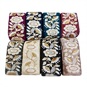 Colorful Organza Flower Embroidery Wedding Lace Fabric - Product Image 1