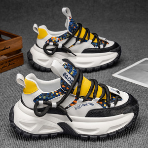 Chaussures Homme Automne 2025 Nouvelle Collection Polyvalentes en PU avec Blocs de Couleurs et Doublure en Maille Confortables pour le Sport et la Course Décontractées à Lacets - Product Image 2